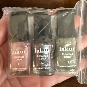 Lakur Nail Polish Trio - Pink, Iridescent, Olive